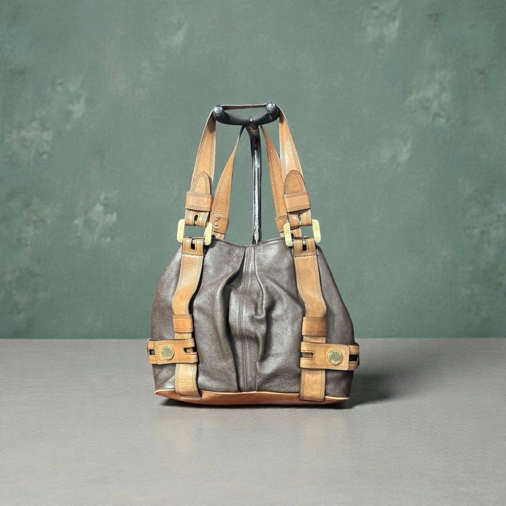 Michael Kors Harness Grab Bag/ ToteStylish Brown Leather